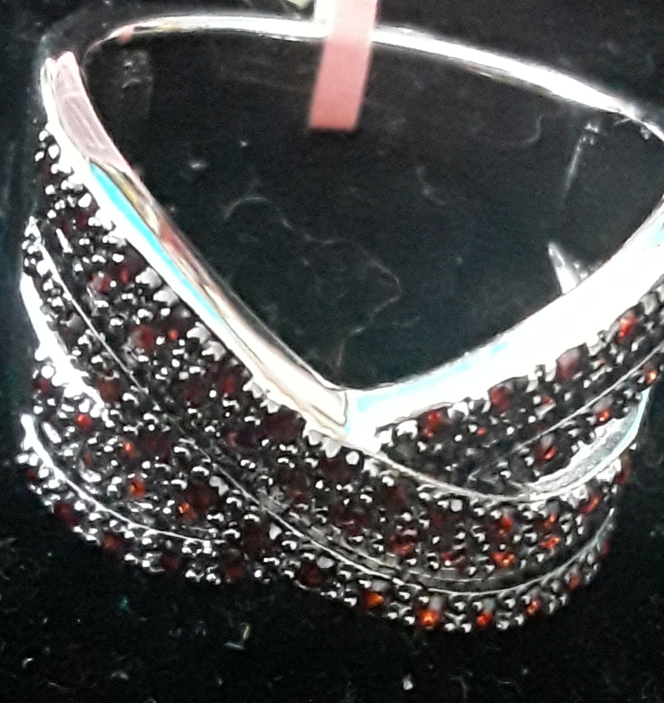 Mozambique Garnet Silver Tone Ring